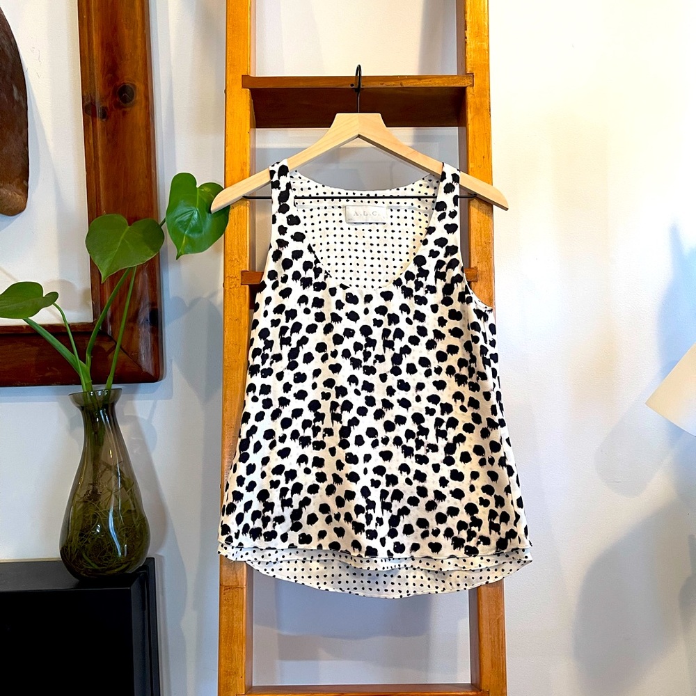 A.L.C. Scoop Neck Dot Print Tank!